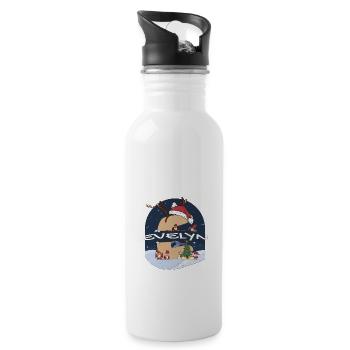 Awesome Evelyn Name mit Weihnachtsmütze im Weihnachtsthema - Trinkflasche mit integriertem Trinkhalm - Weiß - Rechts