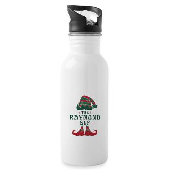 Der Raymond Elf Pyjama für lustige Weihnachten - Trinkflasche mit integriertem Trinkhalm - Weiß - Rechts