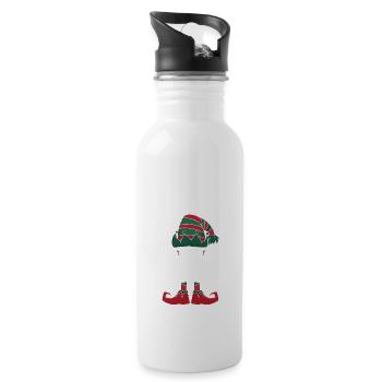 Sasha Elf Familie Passende Gruppe Weihnachten Mama Papa - Trinkflasche mit integriertem Trinkhalm - Weiß - Rechts