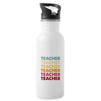 Teacher Shirt for Women to Teach Be Kind - - Water bottle with straw - white - Right
