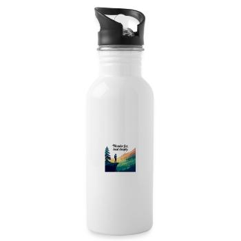 Wander Far, Heal Deeply – Hiking & Nature - Water bottle with straw - white - Right