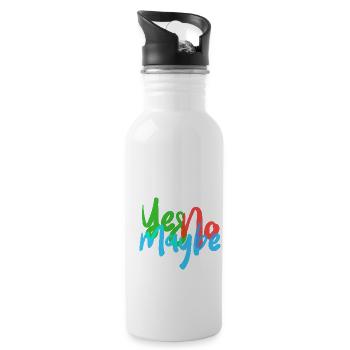 JA NEIN VIELLEICHT - Trinkflasche mit integriertem Trinkhalm - Weiß - Rechts