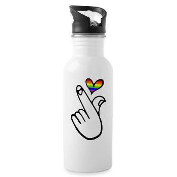 Lgbt - Trinkflasche mit integriertem Trinkhalm - Weiß - Rechts