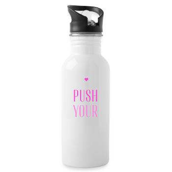 PushYourlimitDesign - Trinkflasche mit integriertem Trinkhalm - Weiß - Rechts