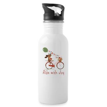 Ride with Joy with Dog - Gourde avec paille intégrée - blanc - Droite