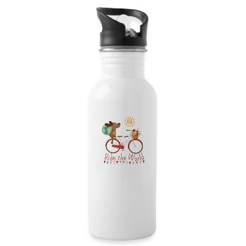 Ride The World with Dog III - Water bottle with straw - white - Right