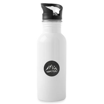 Full Moon - Mountain - - Water bottle with straw - white - Right
