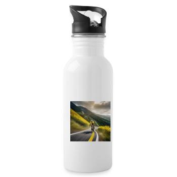 Chasing the Summit: A Yellow Jersey's Quest - Water bottle with straw - white - Right