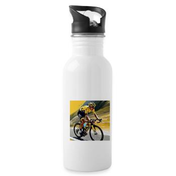 Vivid Velocity: Chasing Yellow - Water bottle with straw - white - Right