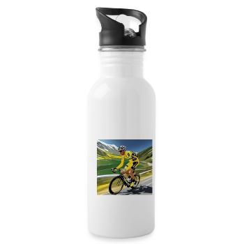 Retro-Radfahrer - Trinkflasche mit integriertem Trinkhalm - Weiß - Rechts