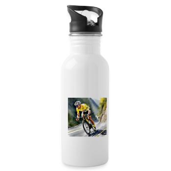 Jenseits des Pelotons - Trinkflasche mit integriertem Trinkhalm - Weiß - Rechts