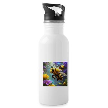 Bourdonnant de gentillesse - Gourde avec paille intégrée - blanc - Droite
