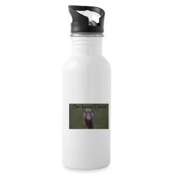 Sei keine Gans - Trinkflasche mit integriertem Trinkhalm - Weiß - Rechts