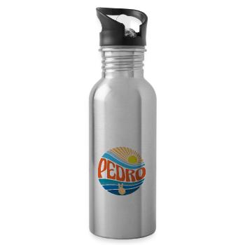 Pedro Shirt Vintage Sunset Pedro Groovy Tie Dye - Water bottle with straw - silver - Right