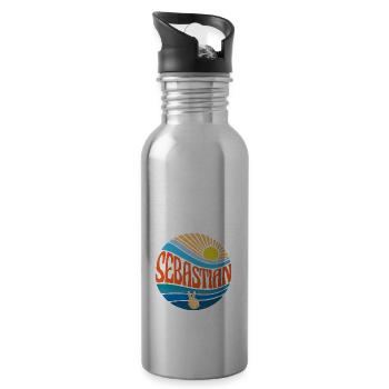 Sebastian Shirt Vintage Sunset Sebastian Groovy - Water bottle with straw - silver - Right