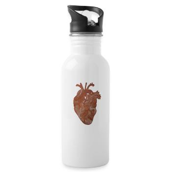 medical heart - Water bottle with straw - white - Right