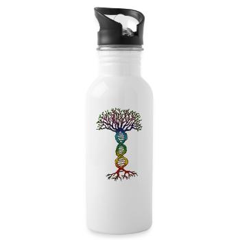 ADN Chakra Arbre de Vie. - Gourde avec paille intégrée - blanc - Droite