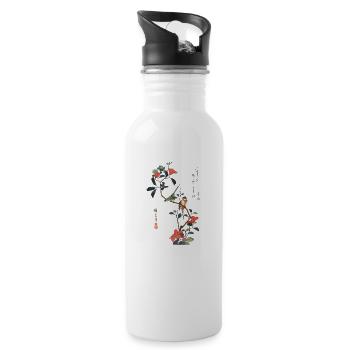 Japanese Woodblock Print - Water bottle with straw - white - Right