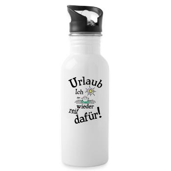 Urlaub Urlaubsreif - Trinkflasche mit integriertem Trinkhalm - Weiß - Rechts
