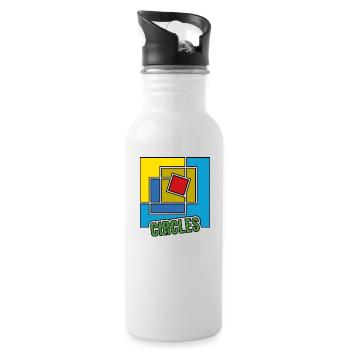 Abstraction des carrés - Gourde avec paille intégrée - blanc - Droite