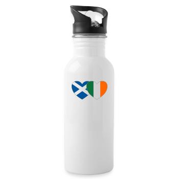 Schottland Irland Flagge Herz - Trinkflasche mit integriertem Trinkhalm - Weiß - Rechts