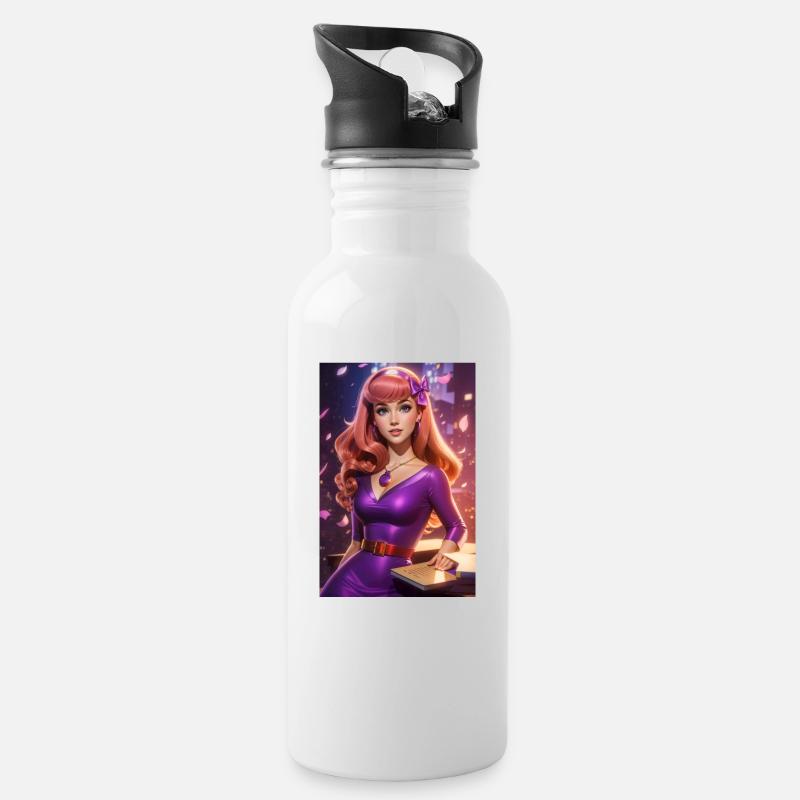 Daphne Blake - Trinkflasche mit integriertem Trinkhalm - Weiß