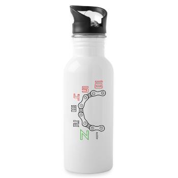 Basketball Glaube Emblem Philipper 4:13 - Trinkflasche mit integriertem Trinkhalm - Weiß - Rechts
