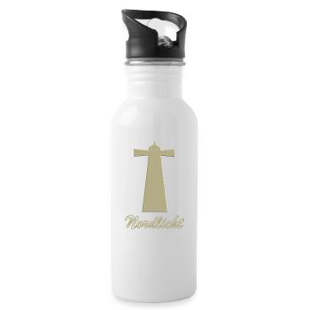 Northern Lights - Lighthouse - Coastal Children - Water bottle with straw - white - Right