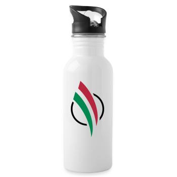 FiatWelt Signet - Trinkflasche mit integriertem Trinkhalm - Weiß - Rechts
