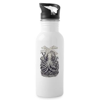Octopus Fisherman Deep Sea Marine Design - Water bottle with straw - white - Right