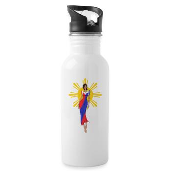 Philippinen Filipina Flagge Filipiniana I Geschenk - Trinkflasche mit integriertem Trinkhalm - Weiß - Rechts