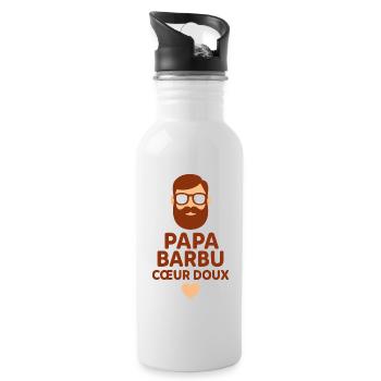 Papa barbu, cœur doux cadeau fête des pères Noël - Gourde avec paille intégrée - blanc - Droite