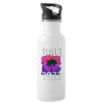 Bali 2022 - Trinkflasche mit integriertem Trinkhalm - Weiß - Rechts