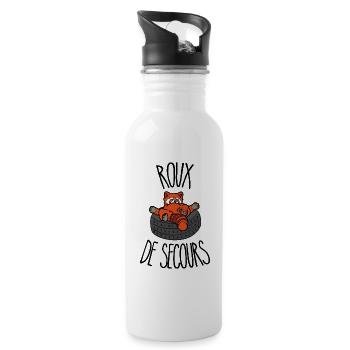 Roux de secours - Gourde avec paille intégrée - blanc - Droite