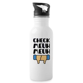 Check meuh meuh - Water bottle with straw - white - Right