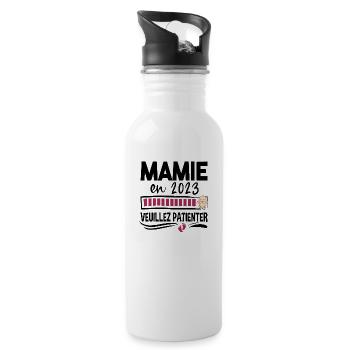 Mamie 2023 Grand-Mère Retraitée Retraite Cadeau - Gourde avec paille intégrée - blanc - Droite