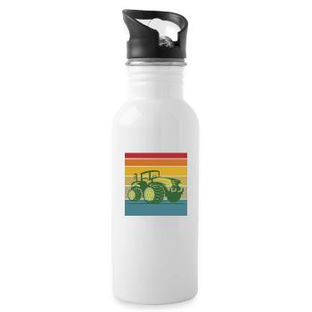 Landwirt Bauer Farmer - Trinkflasche mit integriertem Trinkhalm - Weiß - Rechts