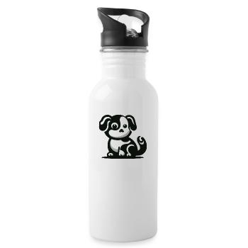 Chien Mignon - Gourde avec paille intégrée - blanc - Droite