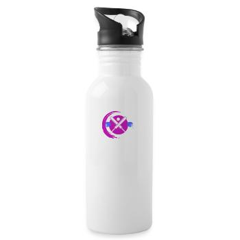 Cricket World Cup: Schlachtfeld der Champions - Trinkflasche mit integriertem Trinkhalm - Weiß - Rechts