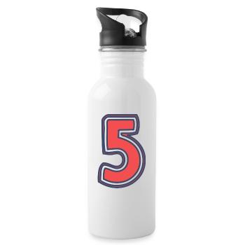 5. 5 YEARS. 5th ANNIVERSARY. 5 YEAR ANNIVERSARY - Water bottle with straw - white - Right