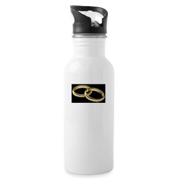 Eheringe - Trinkflasche mit integriertem Trinkhalm - Weiß - Rechts