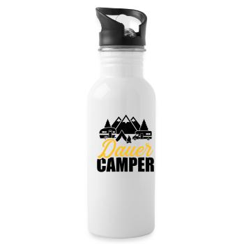 Camping - Trinkflasche mit integriertem Trinkhalm - Weiß - Rechts