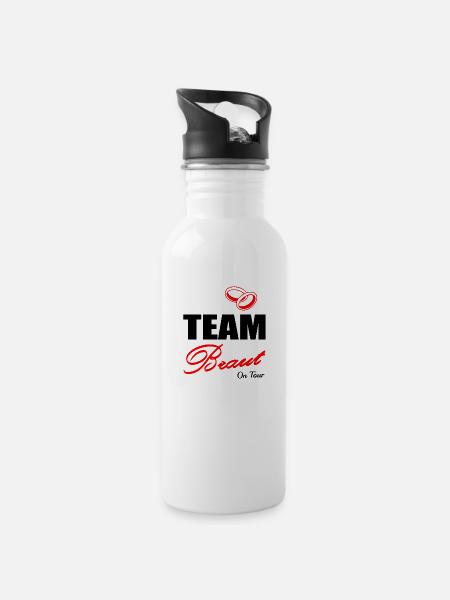 JGA - Trinkflasche mit integriertem Trinkhalm - Weiß