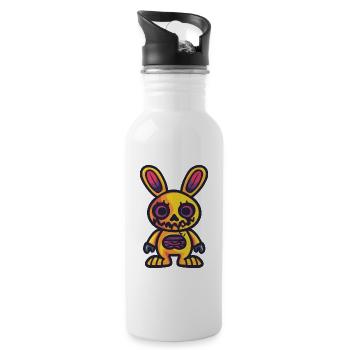Lapin d’Halloween Animal - Gourde avec paille intégrée - blanc - Droite