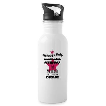 cindy sayings names cool pride gift fun - Water bottle with straw - white - Right