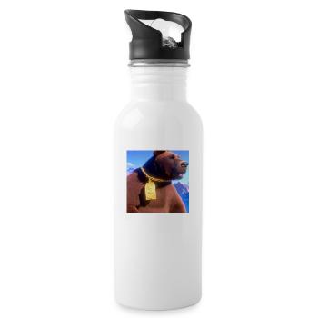 Rich Bear - Trinkflasche mit integriertem Trinkhalm - Weiß - Rechts