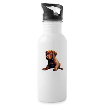 Vizsla Puppy Dog Pop Art - Gourde avec paille intégrée - blanc - Droite