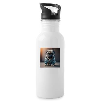 Rock Pug 2 - Trinkflasche mit integriertem Trinkhalm - Weiß - Rechts