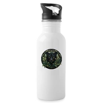 Jungle, Nature Design Cadeau - Gourde avec paille intégrée - blanc - Droite