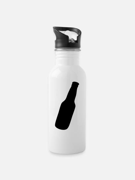 Alkohol - Trinkflasche mit integriertem Trinkhalm - Weiß